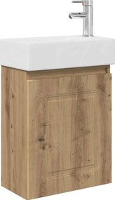 vidaXL Μονάδα μπάνιου με βρύση Artisan Δρυς 45,5 x 22,5 x 84 εκ