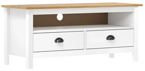 Έπιπλο Τηλεόρασης Hill Λευκό 110x40x47 εκ. Ξύλο Πεύκου