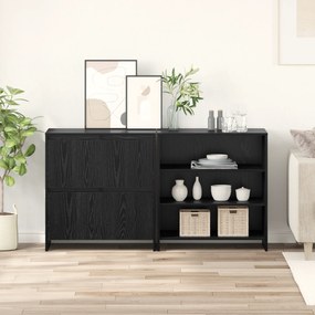 vidaXL Πλαϊνό γραφείο με ράφι με πόρτα 2 pcs Μαύρη δρυς 70 x 41 x 75 εκ.