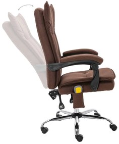 vidaXL Πολυθρόνα Γραφείου Μασάζ Καφέ Υφασμάτινη