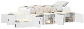 vidaXL Κρεβάτι με αποθηκευτικό χώρο Λευκό 80 cm Επεξεργασμένο ξύλο