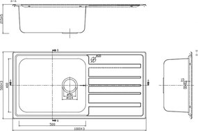 Karag BL821 Satine 100x50 - Ανοξειδωτος Νεροχυτης