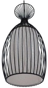 Κρεμαστό Φωτιστικό Οροφής Μαύρο Φ20 GloboStar REA 01196-1196-Μαύρο-Λευκό 01196