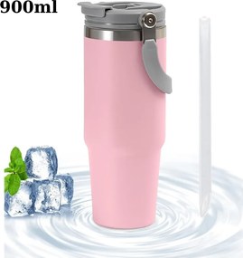 Ποτήρι Θερμός Ανοξείδωτο 900ml με Επιστόμιο και Καλαμάκι