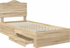 vidaXL Σκελετός Κρεβατιού Δρύς Sonoma 100 x 200 cm Επεξεργασμένο ξύλο