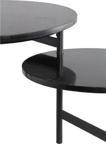 ΤΡΑΠΕΖΆΚΙΑ ΣΑΛΟΝΙΟΎ PTMD SIDETABLE WAZE MARBLETABLETOP BLACK 60 CM B-K