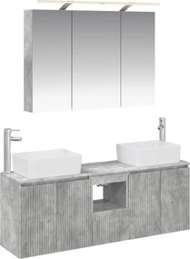vidaXL Σετ Ντουλαπιών Μπάνιου 4 pcs Γκρι Σκυροδέματος