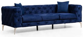 Καναπές Τριθέσιος Como 569HLN1129 237x90x70cm Navy Blue