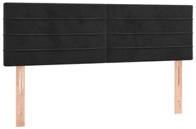 vidaXL Κρεβάτι Boxspring με Στρώμα &amp; LED Μαύρο 140x190 εκ. Βελούδινο