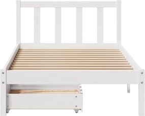 vidaXL Σκελετός Κρεβατιού Χωρίς Στρώμα Λευκό 100x200 εκ. Μασίφ Πεύκο