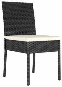 vidaXL Σέτ φαγητού για κήπο 5 pcs Μαύρο Πολυ ράταν