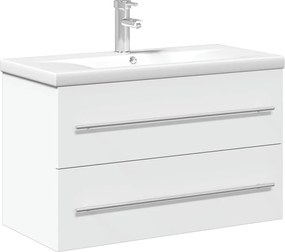 vidaXL Ντουλάπι Μπάνιου με Ενσωματωμένο Νιπτήρα Λευκό