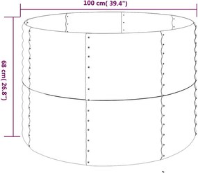 vidaXL Ζαρντινιέρα Ανθρακί 100x100x68εκ Γαλβανισμένος χάλυβας