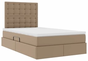 vidaXL Κρεβάτι Αποθήκης Καπουτσίνο 120 x 190 cm Τεχνητό Δέρμα