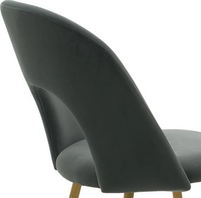 Καρέκλα Jonah pakoworld βελούδο ανθρακί-φυσικό πόδι