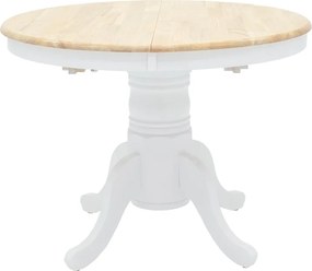 Τραπεζαρία Dallan Lars pakoworld 5τεμ λευκό rubberwood Φ100(+38)x100x75εκ
