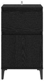 vidaXL Κομοδίνο 2 pcs Μαύρη δρυς 40 x 35 x 70 εκ. Επεξεργασμένο ξύλο
