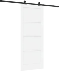 vidaXL Συρόμενη Πόρτα ORKDAL 83 x 202 εκ. Μασίφ Ξύλο Πεύκου Λευκό