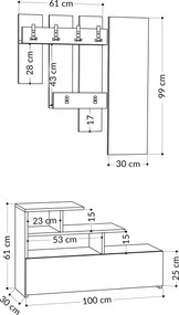 Έπιπλο Εισόδου Δρυς VESTY 100x30x61