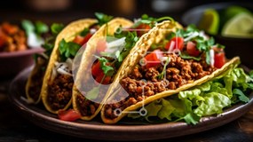 Σετ των 2 Intra Συλλεκτικό Ξύλινο Παζλ Plywood 4mm - Πιάτο Tacos με κιμά, μαρούλι και ντομάτες Σε Ξύλινο Κουτί - Διαστάσεις: 10x10 cm – 25 κομμάτια