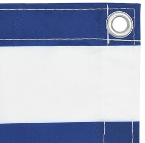 vidaXL Διαχωριστικό Βεράντας Λευκό/Μπλε 120 x 400 εκ. Ύφασμα Oxford