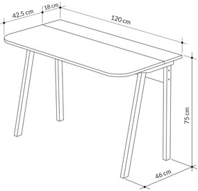 Γραφείο Malia pakoworld σε oak απόχρωση 120x60.5x75εκ