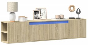 Έπιπλο Τοίχου Τηλεόρασης με LED Sonoma Δρυς 180x31x39,5 εκ.