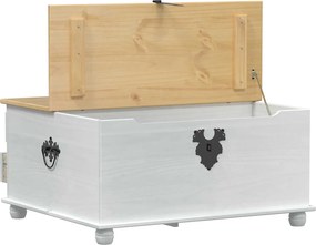 vidaXL storage box με ράφι Λευκό 90 x78 x 45 εκ Στερεά ξυλεία πεύκου