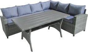 Σαλόνι Flashy σετ 3τμχ ύφασμα ανθρακί-rattan ανθρακί 236x68x74 εκ.