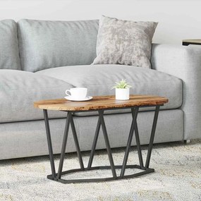 vidaXL Τραπεζάκι Καφέ από Παλιό Ξύλο 80x40x40,5 εκ. Φτιαγμένο από Πολυμερές Ξύλο και Μέταλλο