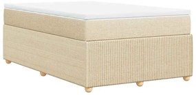 vidaXL Κρεβάτι Boxspring με Στρώμα Κρεμ 120x200 εκ. Υφασμάτινο