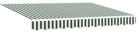 vidaXL Ανασυρόμενη Τέντα Πράσινη και Λευκή 350x250 εκ.
