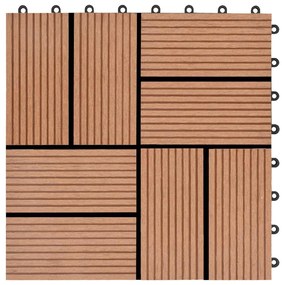 vidaXL Πλακάκια Deck 11 τεμ. Καφέ 30 x 30 εκ. 1 μ² από WPC