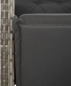 vidaXL Σετ Τραπεζαρίας Κήπου 5 τεμ. Γκρι Συνθ. Ρατάν με Μαξιλάρια