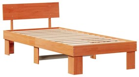 vidaXL Σκελετός Κρεβατιού Καφέ κεριού 75 x 190 cm Μασίφ ξύλο πεύκου