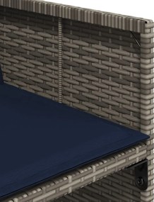 vidaXL Σετ Τραπεζαρίας Κήπου 5 τεμ. Γκρι Συνθ. Ρατάν με Μαξιλάρια