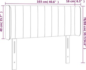 vidaXL Κεφαλάρι Κρεβατιού LED Μπλε 103x16x78/88 εκ. Υφασμάτινο