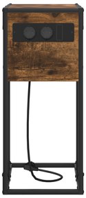 vidaXL Κομοδίνο Καπνιστή δρυς 41.5 x 26 x 60.5 εκ Επεξεργασμένο ξύλο