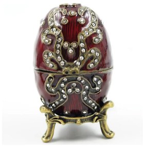 Διακοσμητικό Κουτάκι Μινιατούρα Αυγό Κόκκινο Με Σμάλτο &amp; Στρας Royal Art 7εκ. BOS3561BG