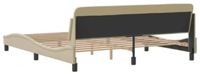 vidaXL Σκελετός Κρεβατιού Dover Κρεμ 180x200 εκ. Υφασμάτινο