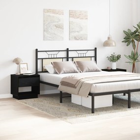 vidaXL Κομοδίνο 2 τεμάχια Μαύρη Δρυς 45x34x49 εκ Επεξεργασμένο Ξύλο