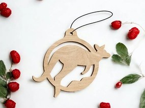 Σετ των 3 Intra απο ξύλο plywood 3mm-4mm πάχος – Χριστουγεννιάτικο στολίδι καγκουρό 40x45 cm INTRAVECTRY-MY545590