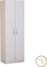 Ντουλάπα Jonar δίφυλλη λευκό χρώμα μελαμίνης 60x42x180εκ 60x42x180 εκ.