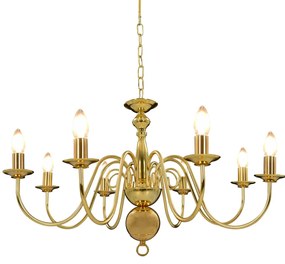 vidaXL Πολυέλαιος Χρυσός 8 x E14 Λαμπτήρες