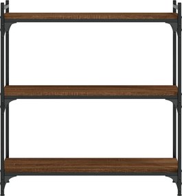 vidaXL Βιβλιοθήκη 3 Επιπέδων Καφέ Δρυς 80 x 30 x 86 εκ. Επεξεργ. Ξύλο