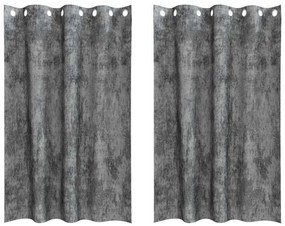 vidaXL Κουρτίνα με κουρτίνες 2 pcs Γκρι 175 x 140 εκ. Βελούδο