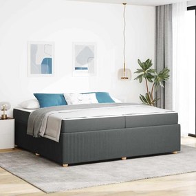 vidaXL Σκελετός Κρεβατιού Άλλο Σκούρο γκρι 200 x 200 cm ύφασμα