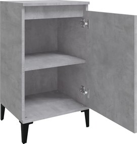 vidaXL Κομοδίνα 2 τεμ. Γκρι Σκυροδέματος 40x35x70 εκ. Επεξεργ. Ξύλο