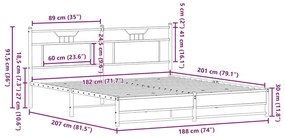 ΣΚΕΛΕΤΟΣ ΚΡΕΒ. ΧΩΡΙΣ ΣΤΡΩΜΑ ΚΑΠΝΙΣΤΗ ΔΡΥΣ 180X200 ΕΚ. ΜΕΤΑΛΛΙΚΟ 3325109