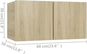 vidaXL Σετ Επίπλων Τηλεόρασης 4 Τεμαχίων Sonoma Δρυς Επεξ. Ξύλο